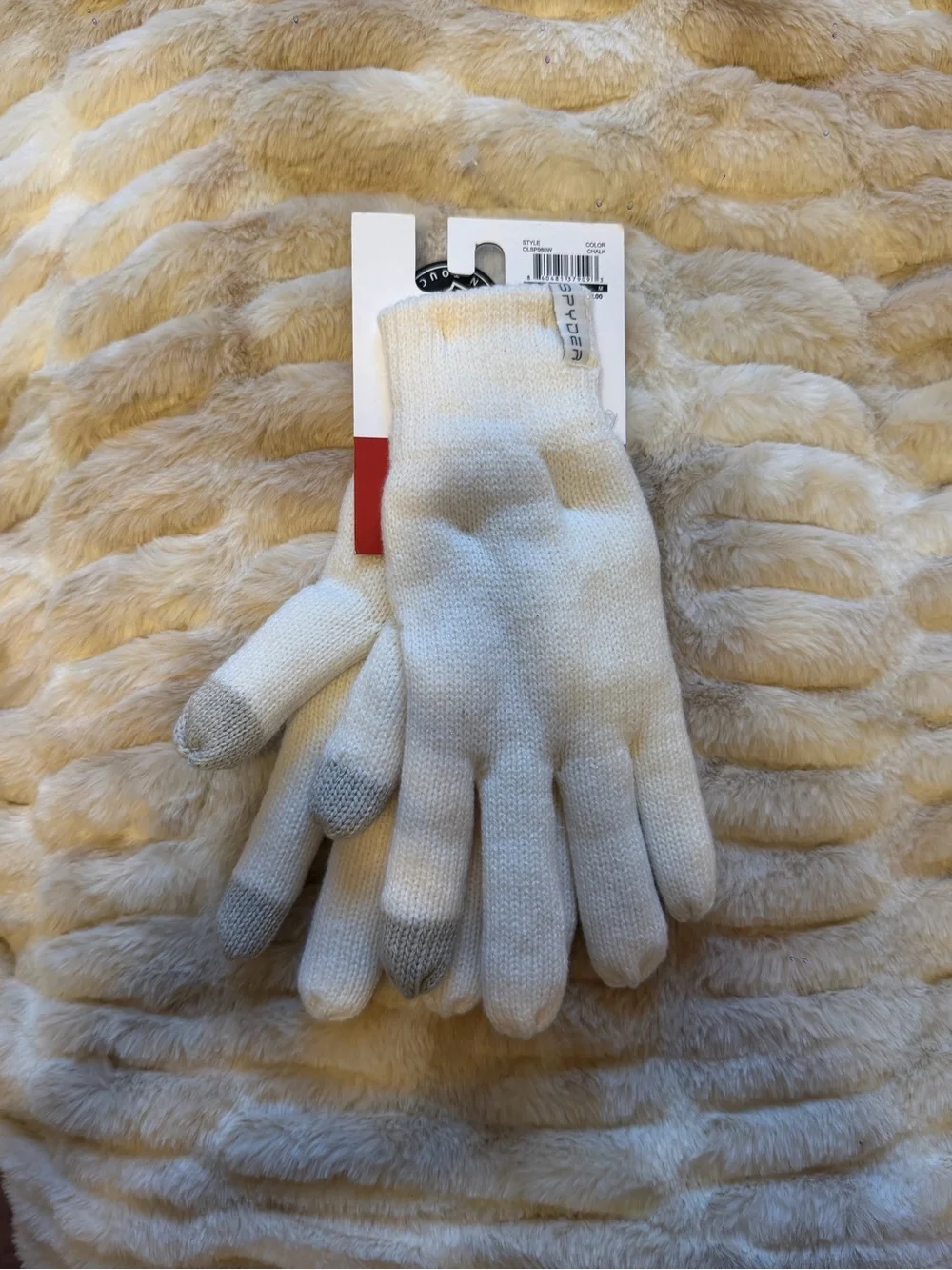 Spyder Women's White Knit Touchscreen Gloves